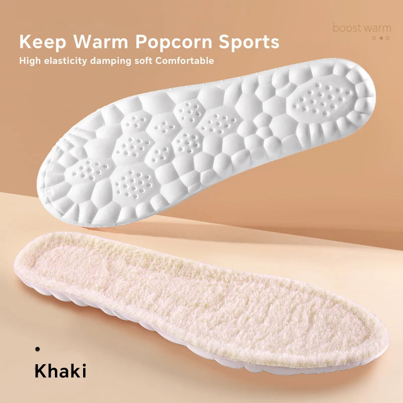 2pcs Self Heated Thermal Insoles for Feet Winter Warm Wool Thermal Memory Foam for Men Women Sports Shoes Self-heating Shoe Pads
