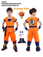Boys Girls Halloween Son Goku Cosplay Costumes For Kids Outfit Bodysuit Men Krillin Training Clothes Saiyan Outfits Wig Dress Up