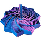 3D Printed Expanded Sensory Fidget Star,Easy-Grip Handles, Whirling Spiral Hexagon Spinner for Stress (Red and Blue,4.64in)