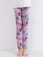 1 Pair of Cute Print Kids Baby Girl Leggings Spring Summer Children Stretch Slim Pants Suitable for 2-12 Years Girls Daily Wear