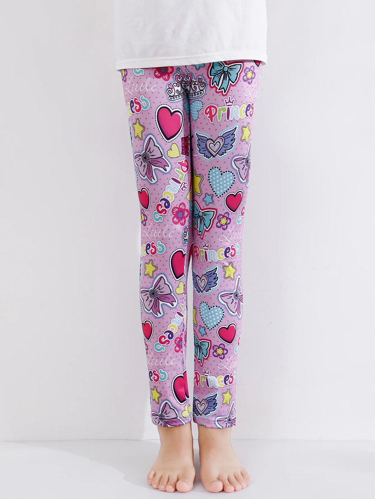 1 Pair of Cute Print Kids Baby Girl Leggings Spring Summer Children Stretch Slim Pants Suitable for 2-12 Years Girls Daily Wear