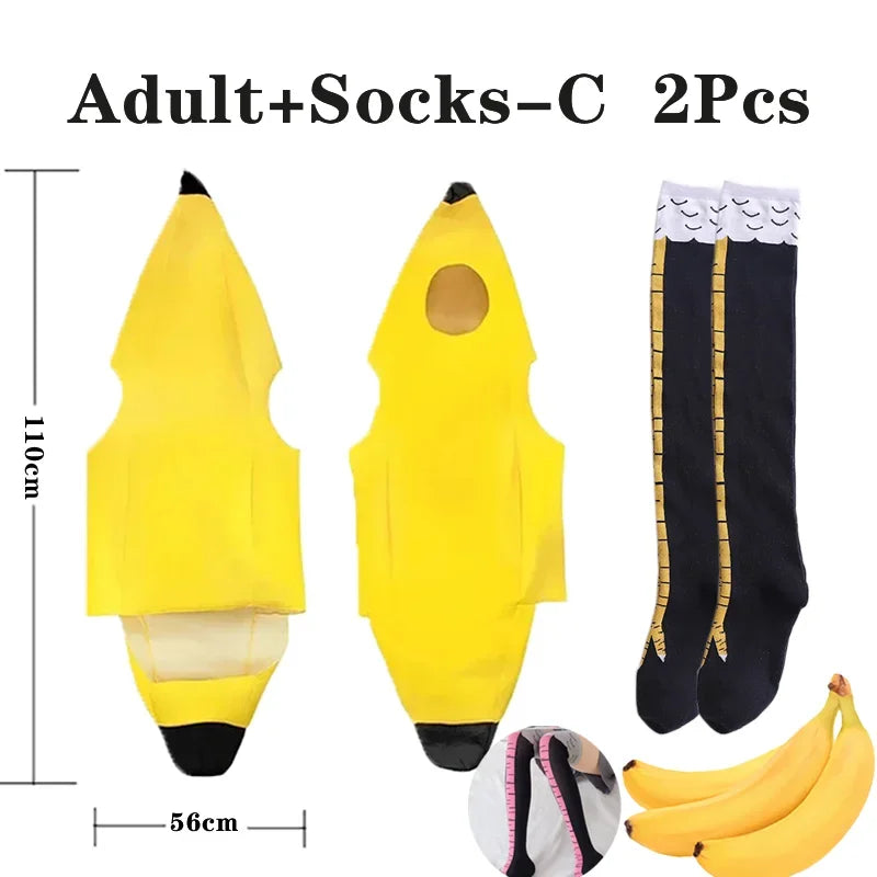 Halloween Banana cosplay Halloween Costumes Children's Performance Costumes Banana Costumes Performance Parent-Child Costumes