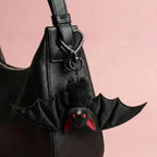 Plush Black Bat Keychain Gothic Transformable Bat Key Ring Pendant Backpack Bag Purse Charm Halloween Gift Gothic Bat Keyring