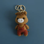 Creative Small Animal Doll Handmake Crochet Keyrings For Bag Pendant Cartoon Puppy Keychain Knitting Animal Doll Keyring Custom