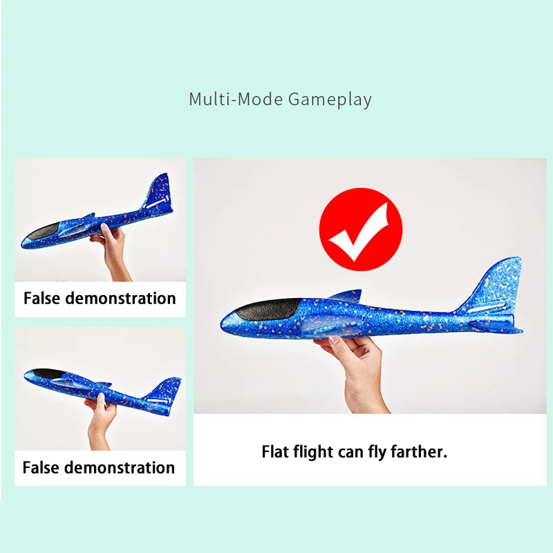 48cm Large EPP Foam Hand Throwing Aircraft Toys Gyratory Stunt Pressure Resistant Model Aircraft Outdoor For Boys Children Gift