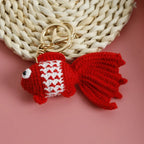 Funny Shrimp Doll Crochet Keychain Handmaking Clown Fish Knitting Keyrings Cute Shrimp Keyrings Bag Pendant Custom Accessories