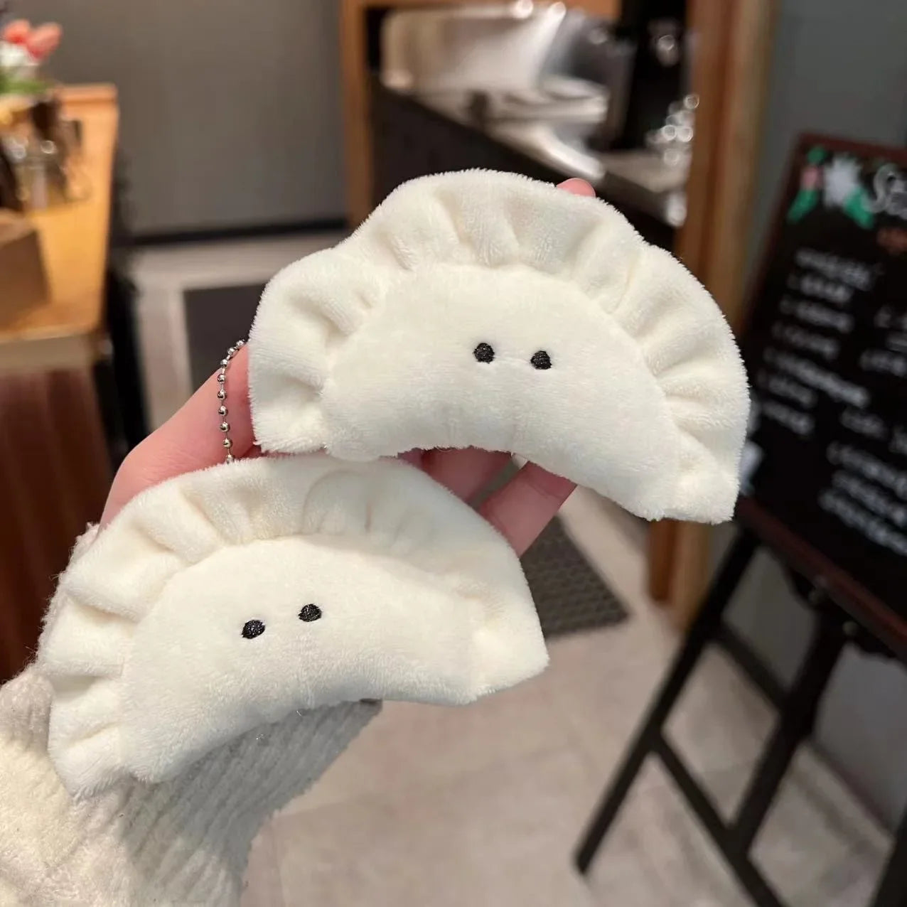 1/5pcs Soft Plush Dumpling Keychains Stuffed Cartoon Cute Creative Pendant Key Ring Food Bag Decorations Girls Backpack Charm