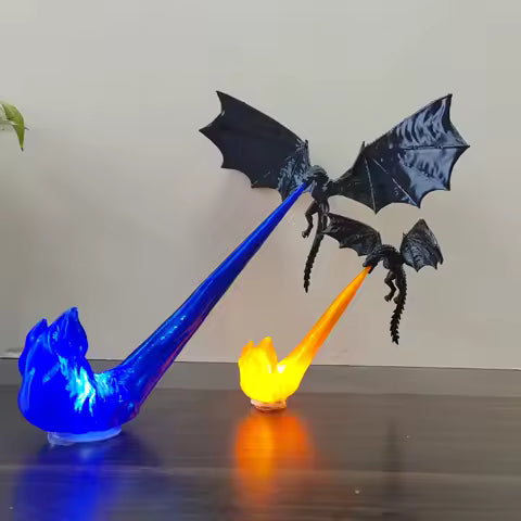 Fire Breathing Dragon Bookshelf Nook Light 3D Printed Flying Dragon Shelf Decor Lover Gift for Halloween Indoor Table Display