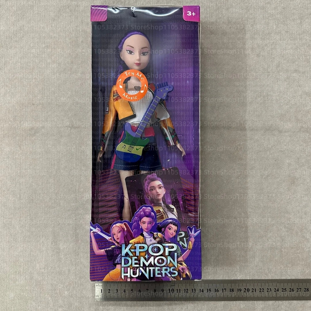 Kpop Rumi Mira Zoey Vinyl Doll Anime Hunters Girl 11 Inch Articulated With Theme Music Cute Toy 3PCS Set Gift for Kids Girl Fans