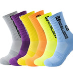 6Pairs/Lot FS Football Socks New Style Round Silicone Suction Cup Grip Anti Slip Soccer Socks Sports Men Baseball Rugby Socks