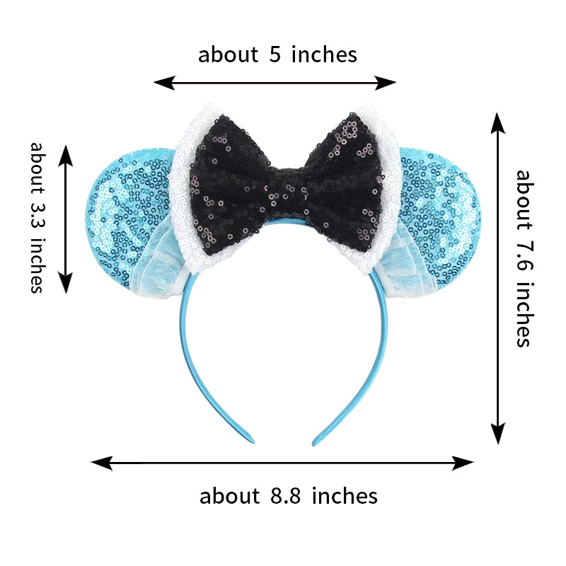 2026 Trip Mouse Ears Headband for Girls Women Sequin Castle 5"Bow Hairband Festival Party Cosplay DIY Hair Accessories