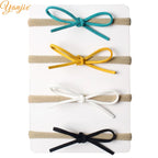 1 Set 2024 Classical European Suede Tied Hair Bow Baby Nylon Headband DIY Hair Accessories Hair Bands for Girl Headwear