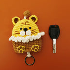 Cute Animal Doll Crochet Keychains For Keys Storage Funny Puppy Series Knitted Bag For Car Keys Holder Keyrings Custom Wholesale