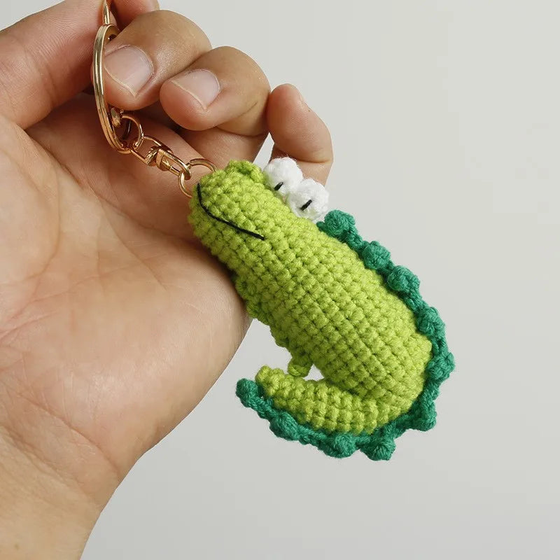 Funny Shrimp Doll Crochet Keychain Handmaking Clown Fish Knitting Keyrings Cute Shrimp Keyrings Bag Pendant Custom Accessories