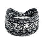 Bohemia Print Wide Headbands New Vintage Elastic Knot Turban Headwrap for Women Girls Soft Print Yoga Bandana Hair Accessories