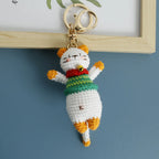 Exquisite Kitten Doll Crochet Keychain For Bag Pendant Knitted Small Cat Doll Keyrings Cute Kitten Keychain Custom Accessories