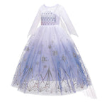 Disney Kid Girls Cosplay Frozen Elsa Mesh Costumes Snow Queen Elsa Princess Long Dress Halloween Party Carnival Clothes Vestido