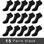 5/10/15 Pairs Men's Bamboo Fiber Socks Short High Quality New Casual Breatheable Anti-Bacterial Man Ankle Socks Men Size 38-45