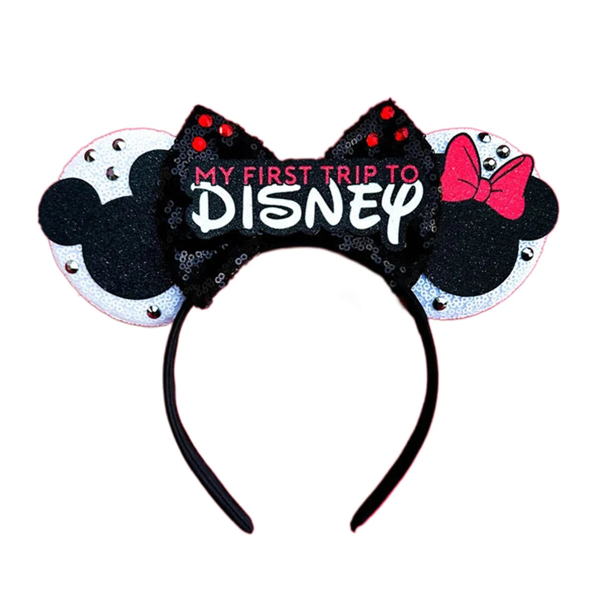 Mouse Ears Headband Cartoon Sequin Bows Headband Birthday Party Christmas Halloween Princess Cosplay Costume For Women Adult