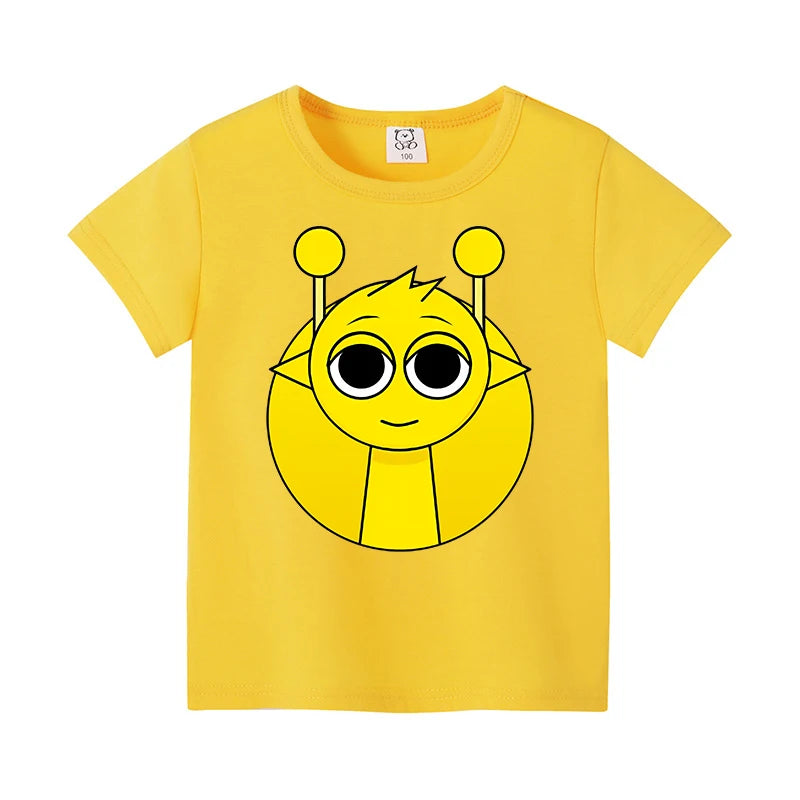 Sprunkis Boys Girls Child T Shirt Clothes Tops Children's Clothing Summer Cute Cotton Short Sleeve Tee New Kids Birthday Gifts