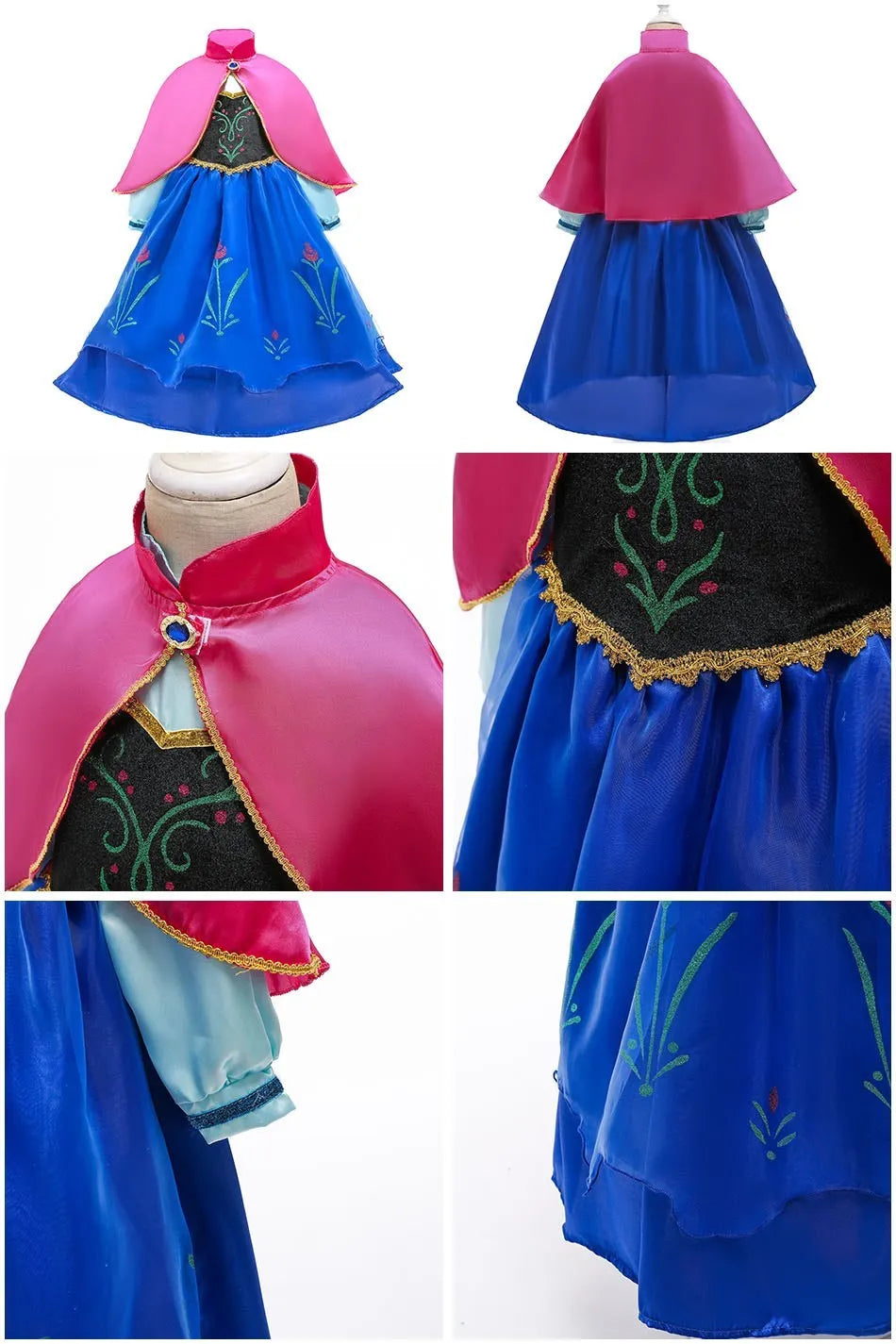 Girls Elsa Anna Dress Children Princess Carnival Dress Kids Jasmine Rapunzel Pageant Flower Disguise Birthday Cosplay Costume