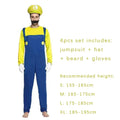 Luigi Super Brother Maris Game Cosplay Costume Funny Super Bros Adult Jumpsuit Anime Men's Halloween Dress