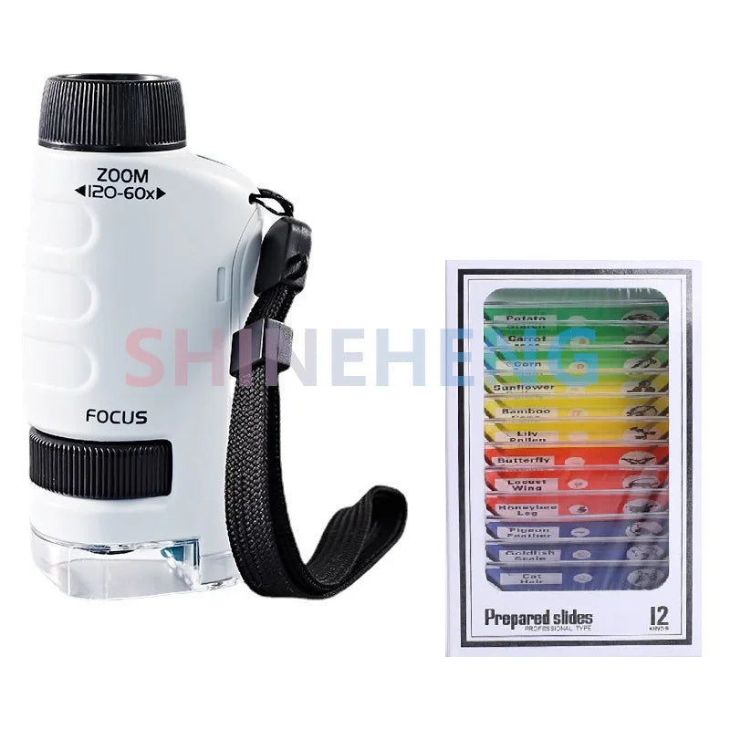 Pocket Microscope Science Toy Kit for Kids with LED Light STEM