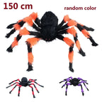 Giant Spider Huge Spider Web Halloween Decoration Props Haunted Indoor Outdoor Spooky Plush Large Araneid Prank Trick Supplies