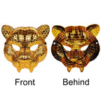 1-5pcs Halloween Animal Cosplay Lion Tiger Leopard Stage Show Prop Mask Golden Leopard Mask Costume Accessories Party Supplies