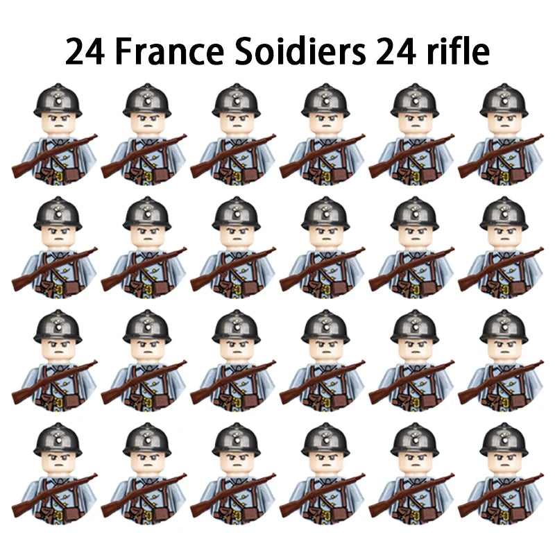 40/set World War II military building blocks National army soldier Character weapon assembly building block Children's toy gifts