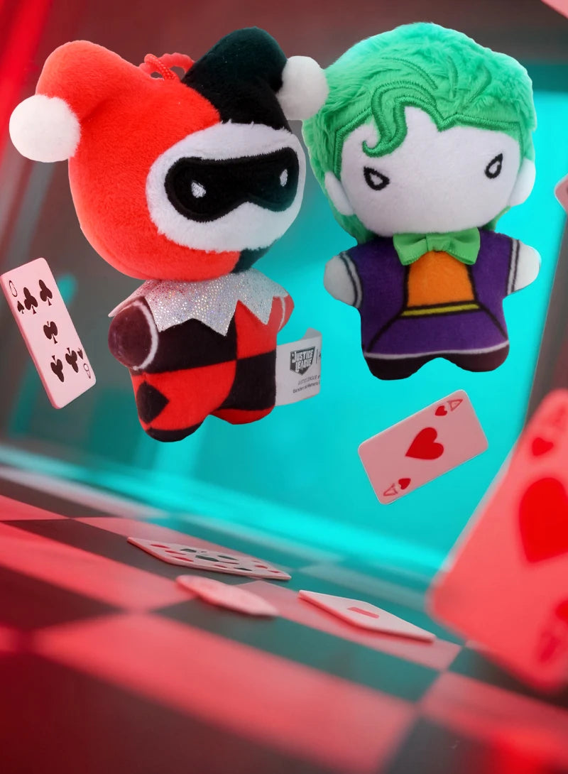 9cm Soft Plush Keychain DC Justice League Batman Superman Harley Quinn Joker Cute Cartoon Movie Dolls Creative Christmas Gifts