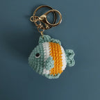 Ocean Series Animal Doll Crochet Keychain Handmaking Knitted Tropical Fish Keyrings Crochet Shark Doll Keychain Custom Accessory