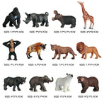 Oenux Montessori Miniature Lion Shark Horse Dinosaur Animals Model Set Action Figures Figurine Zoo Cute Education Kids Toy Gift