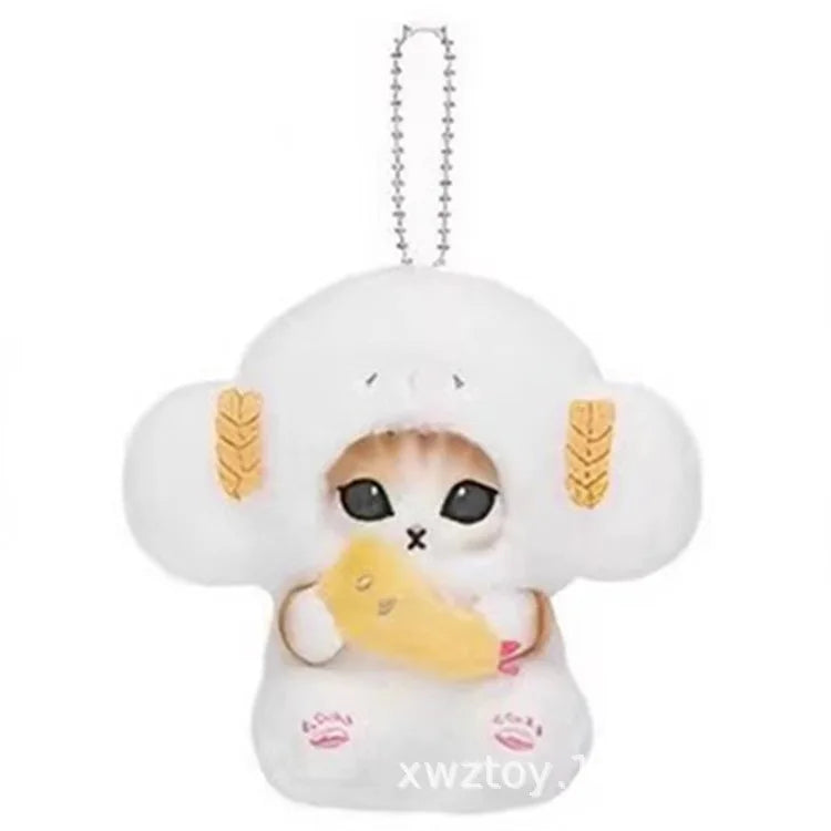 Kawaii Mofusand Cross-Dressing Sanrio Hello Kitty Kuromi Hanyodon Plush Keychain Pendant Anime Plush Backpack Pendant
