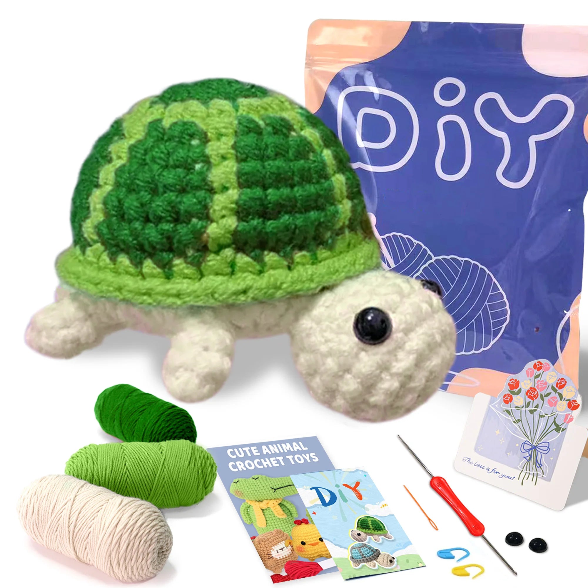 Animal sery Crochet Kit for Beginners Crochet Starter SET ,DIY Crochet Kit For Beginners,Crocheting Knitting Kit Step-by-Step