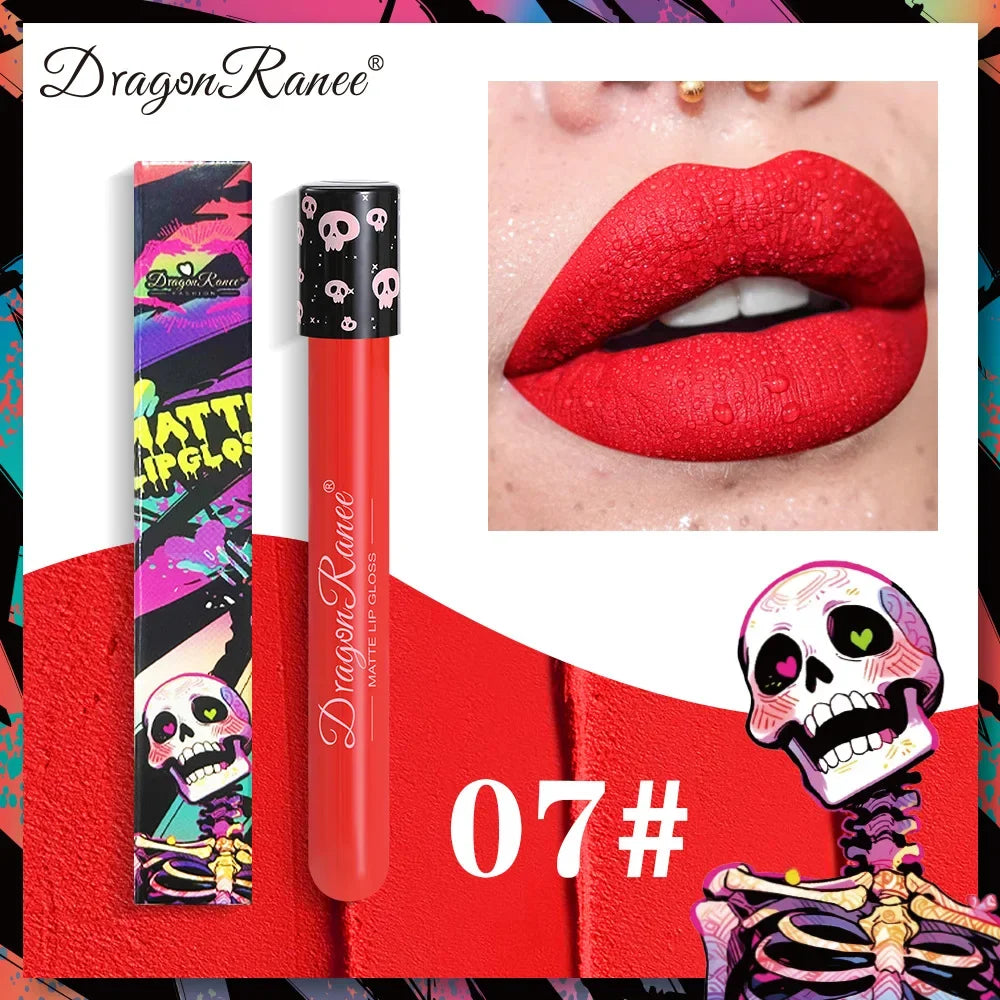 Waterproof and Easy To Color Halloween Makeup Sexy Red Vampire Liquid Lipstick Matte White Black Lip Gloss Facial Body Painting