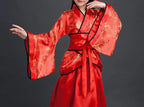 Ancient Chinese Dress Girls Children Kimono Traditional Ethnic Fan Students Chorus Dance Costume Japanese Yukata Kimono Style