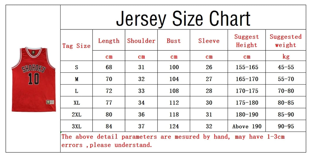 Anime Shohoku School Basketball Team Jersey 1-15 Cosplay Costume Sakuragi Hanamichi Rukawa Jersey Sports Wear Uniform Vest