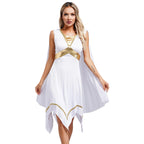 Womens Ancient Greek Athenian Princess Dress Toga Halloween Senator Caesar Cosplay Party Costume Roman Empress Long Robe Dress
