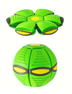 Magic UFO Flying Flat Disc Ball Toy with LED Light Outdoor Garden Sport Deformable Stress Relief Vent Ball for Kids Boys Girls