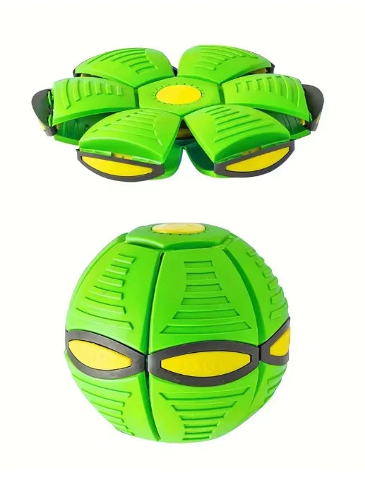 Magic UFO Flying Flat Disc Ball Toy with LED Light Outdoor Garden Sport Deformable Stress Relief Vent Ball for Kids Boys Girls