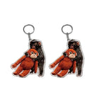 Funny Monkey Design Series Keyring For Backpack Purse Keys Cute Handmade Crochet Punch Monkey Keychain 2D Keyring Llavero 열쇠고리
