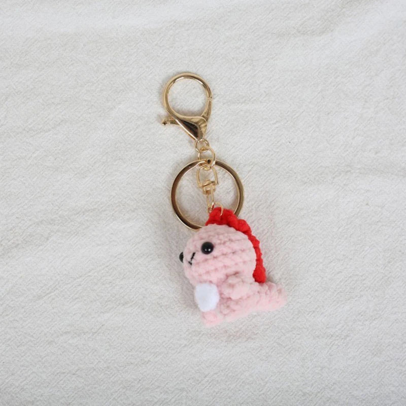 Mini Animal Doll Series Crochet Keychain Knitted Small Rabbit Doll Keyrings Mini Puppy Cute Keychain Wholesale Custom Accessory