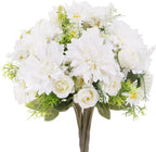 Artificial Rose Flowers Wedding Home Room Yard Decor Bridal Bouquet Garden Fake Silk Dahlia Hydrangeas Vase For Board Outdoors