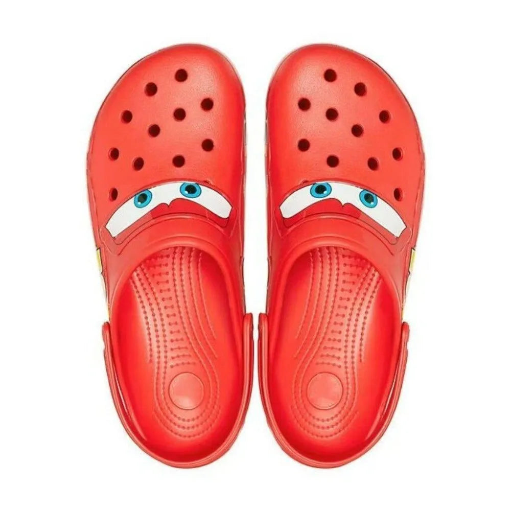 Lightning McQueen Hole Shoes Anime Cartoon Printing Kawaii Summer Travel Joker Portable Beach Cars Sandals Slippers Holiday Gift