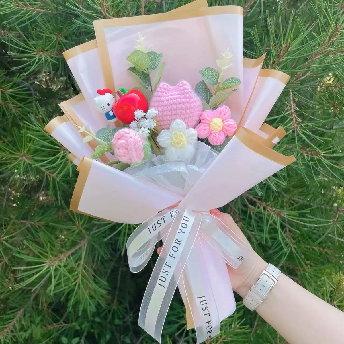 Cartoon Hello Kitty Plush Bouquet Plush Doll Toy Stuffedn Animals Christmas Valentine Graduation Birthday Gifts For Girls