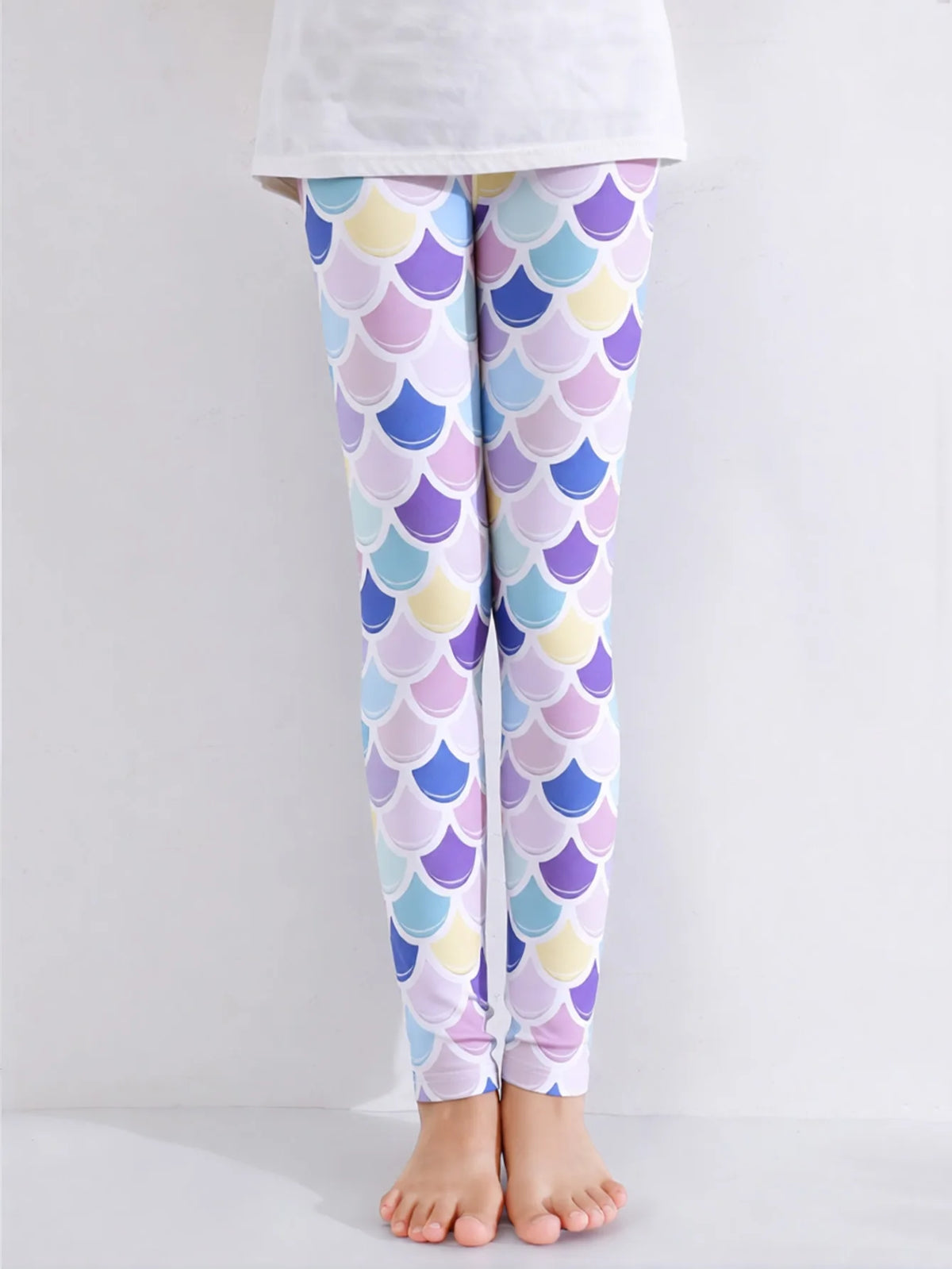 1 Pair of Cute Print Kids Baby Girl Leggings Spring Summer Children Stretch Slim Pants Suitable for 2-12 Years Girls Daily Wear