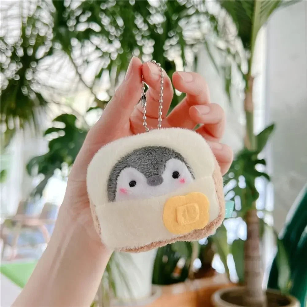 Cute Penguin Plush Key Ring Tourist Hat Penguin Keychain For Girls Gifts Creative School Bag Keychain