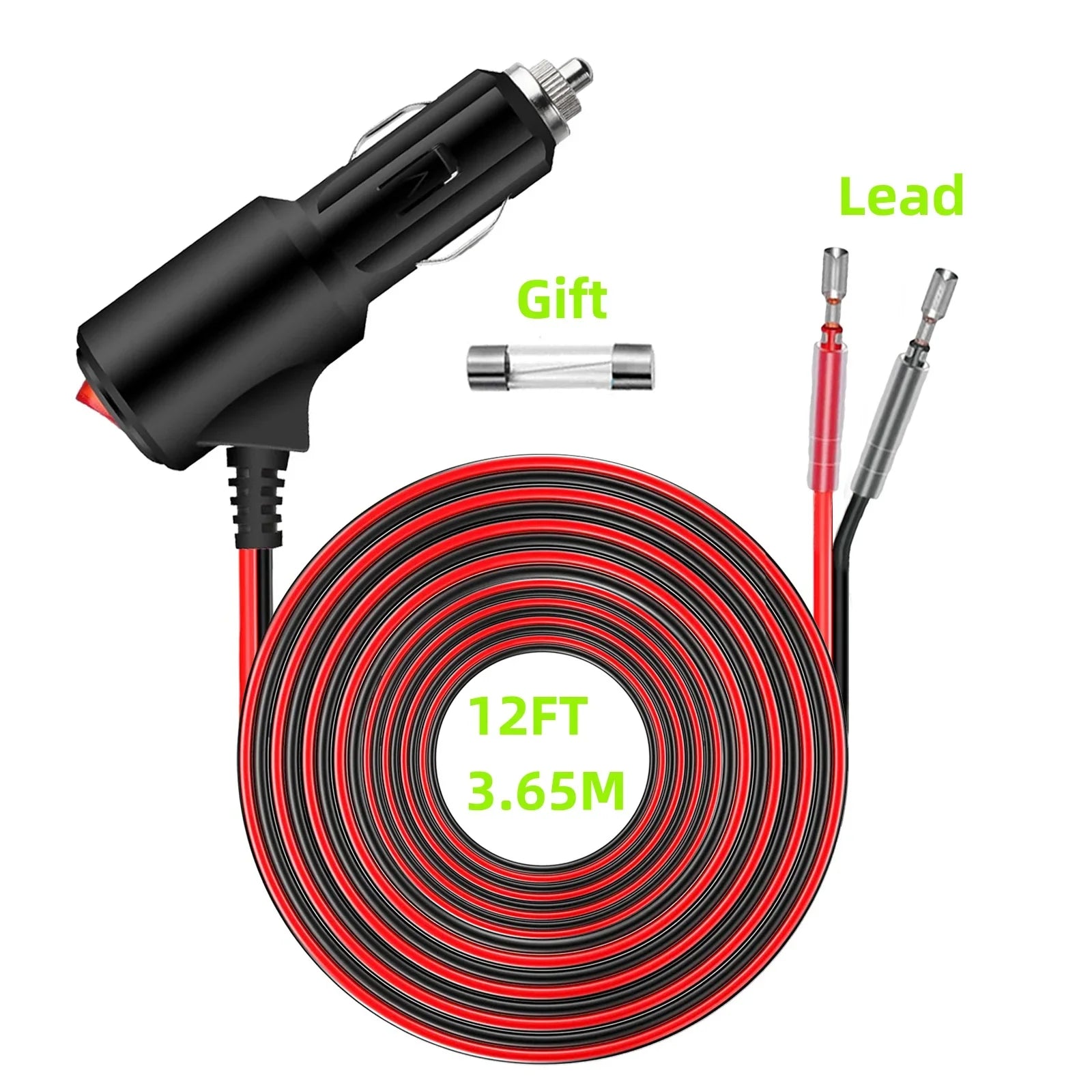 Portable 12V On Off Switch Button for car charger Extension Cable Socket Cord Car Cigarette lighter plug cable male connector