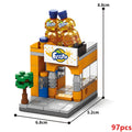NEW DIY Restaurant Coffee Milk Tea Store Street View Food House Building Blocks Kit Girls Bricks Movie Model Toy